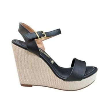 Imagem de Sandália Anabela Vizzano Feminina 10cm Primavera/verão Preto-Feminino