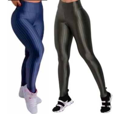 Imagem de Kit 2 Calças Legging Cirre 3D Academia Feminina Veste M36 G38e40 GG42 