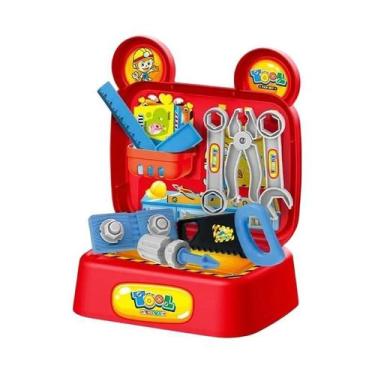 Imagem de Maleta Com Ferramentas Vermelha Brinquedo Infantil 17 Peças - Unik Toy
