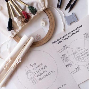 Imagem de Kit iniciante completo para Bordar Risco desenho e Tutorial Desenho:Sã