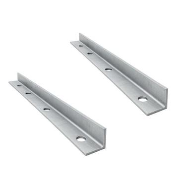 Imagem de Kit 2 Suportes Cantoneira em L 25 cm com Furos para Parafusar Zincado 