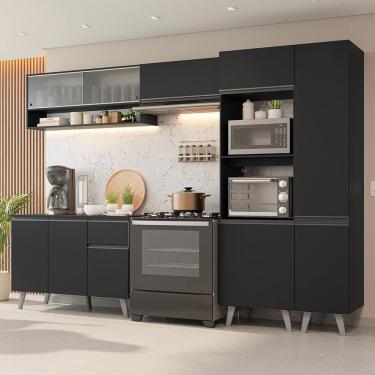 Imagem de Armário de Cozinha Completa 300 cm Preto Nice Madesa 08