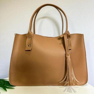 Imagem de Bolsa Feminina Couro Executive - Mila Marques, Marrom claro, Único