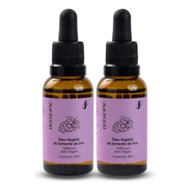 Imagem de Kit 2 Óleo Vegetal Semente De Uva 100% Puro Dermopac 30ml