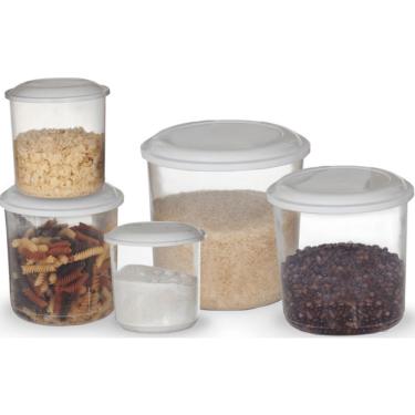 Imagem de Kit Potes para Mantimentos 154 para Armazenar Alimentos em Plástico com 5 Peças 850ML a...