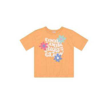 Imagem de Blusa infantil menina em malha com estampa floral Brandili, 10, Amarel