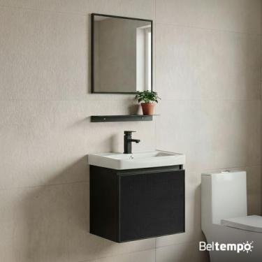 Imagem de Gabinete Armário Banheiro Completo Impermeável 43x46cm Cuba Espelho Pr