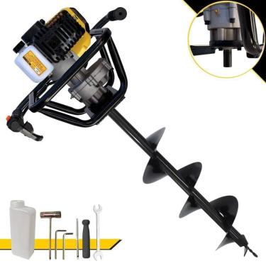 Imagem de Perfurador de Solo PSL517 à Gasolina 51,7CC 1,8HP com Broca 80x20CM Amarelo Lynus