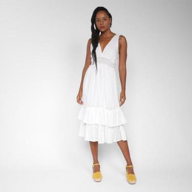 Imagem de Vestido Midi All Is Love Cazani Babado, Off white, M