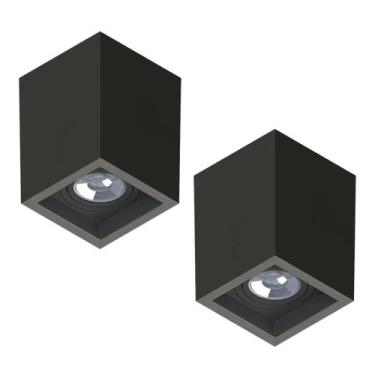 Imagem de 2 Spot Sobrepor Save Energy Boxit Par30 E27 Preto 110/220v