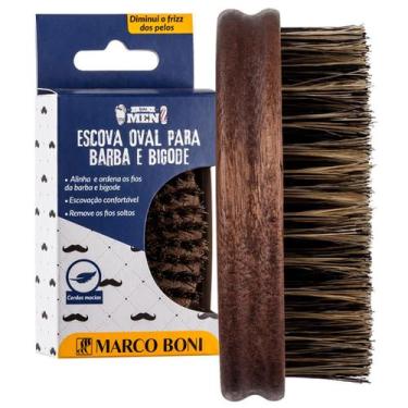 Imagem de Escova Oval para Barba e Bigode Marco Boni Linha Men Madeira Cerdas Ma