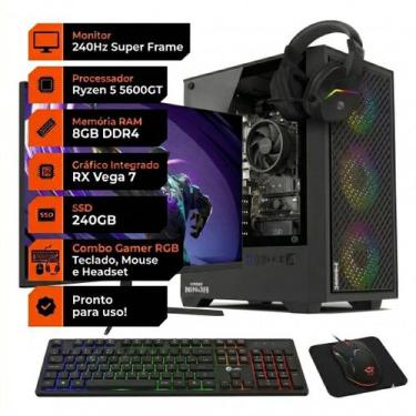 Imagem de Computador PC Gamer Soldier AMD Ryzen 5 5600GT 8GB DDR4 SSD 240GB Moni