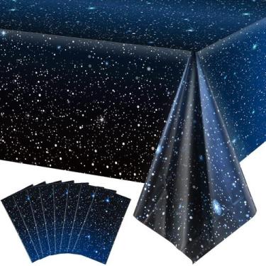 Imagem de Toalha de mesa Tatuo Space Starry Night Plastic 137x274cm 8 unidades