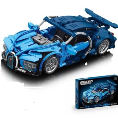 Imagem de Brinquedo Educativo Carro Azul Montável 423 Peças Estilo Esportivo Des
