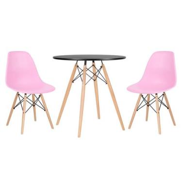 Imagem de Laraz, Mesa redonda Eames 70 cm + 2 cadeiras Eiffel DSW