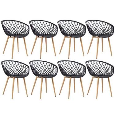 Imagem de Laraz Home Decor, Kit 8 Cadeiras Clarice Nest Sidera com Apoio de Braç