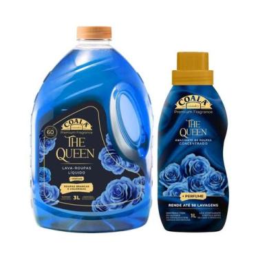 Imagem de Kit Coala The Queen Lava Roupas Líquido 3L e Amaciante Concentrado 1L 
