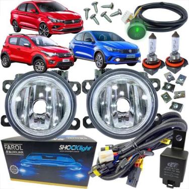 Imagem de Kit farol de milha fiat mobi argo cronos  botao modulo universal - Sho