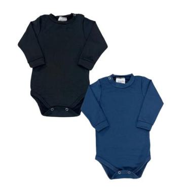 Imagem de Kit 2 Bodys Bodie Térmico Bebê Manga Longa Peluciado Baby - Fofotinhos