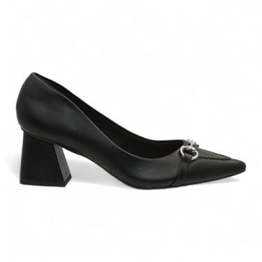 Imagem de Scarpin Mariotta Salto Bloco Feminino 2025204-01, 37, Preto