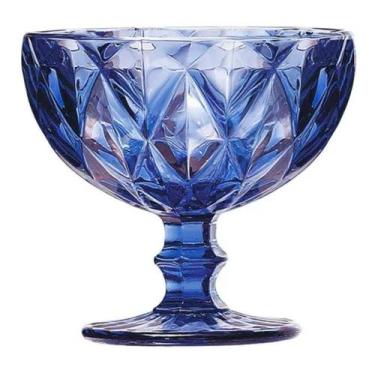 Imagem de Taça De Vidro Diamond Azul Metalizado 310ml - Lyor