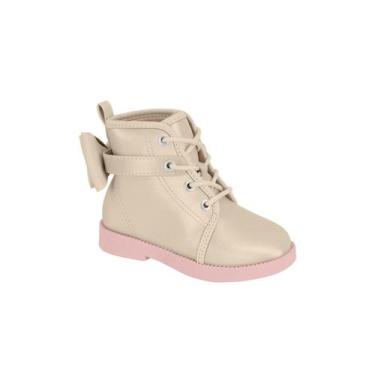Imagem de Bota Coturno Infantil Metalizado Tamisa Molekinha 020949, Creme, 19