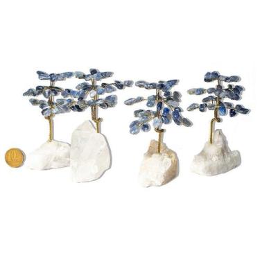 Imagem de Conjunto de 4 Árvores da Felicidade em Quartzo Azul Natural na Drusa d
