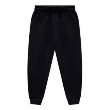 Imagem de Calça Moletom Infantil Masculino Flanelado Kyly, Preto, 4