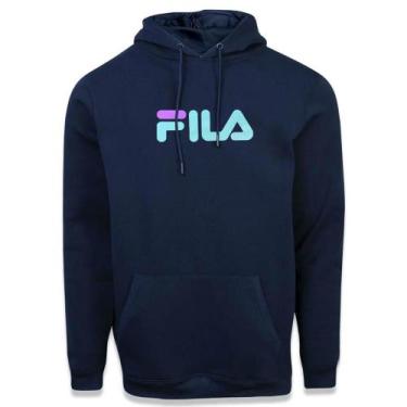 Imagem de Moletom Canguru Fila Masculino Comfort Letter Winter Marinho, G, Gulf 