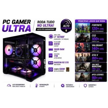 Imagem de Cpu Pc Gamer Intel Core I710700f 16gb Ddr4 Nvme 1tb Rx 570 8Gb - Optio