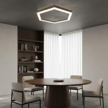 Imagem de Luminaria Hexagonal Sobrepor 60cm diâmetro LED 110v ou 220v Moderno - 
