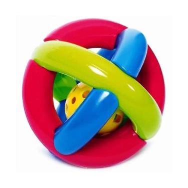 Imagem de Bola Maluquinha Com Chocalho Brinquedo Bebê Cor Colorida - Mercotoys, 