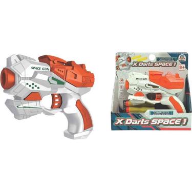 Imagem de Lançador de Dardos X Darts Space 1 com Lançamento por Pressão e 3 Dardos de Espuma Braskit