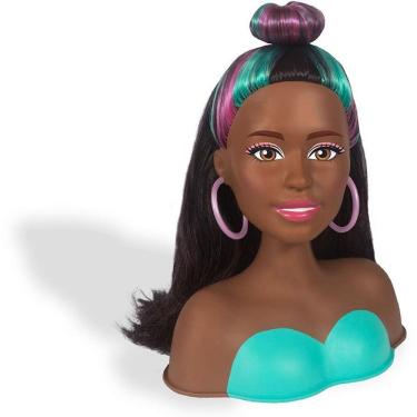 Imagem de Boneca Barbie Styling Head Totally Hair com 9 Acessórios Verde Pupee Brinquedos