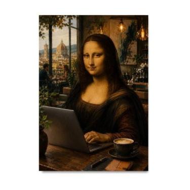 Imagem de Placa Decorativa Mona Lisa Home Office 15x21cm - Quadro Decoração