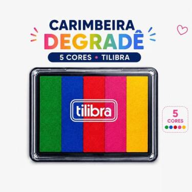 Imagem de Carimbeira Degradê com Tinta Colorida - 5 Cores - Tilibra