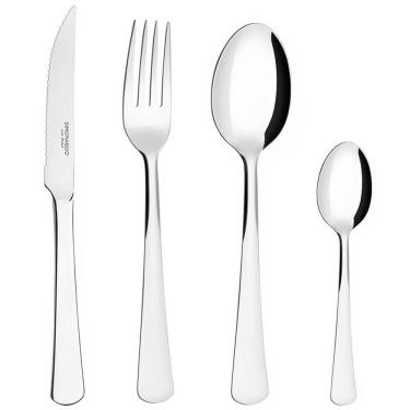 Imagem de Jogo De Talheres 24 Peças Conjunto De Garfo Faca Colheres Aço Inox Toronto Simonaggio