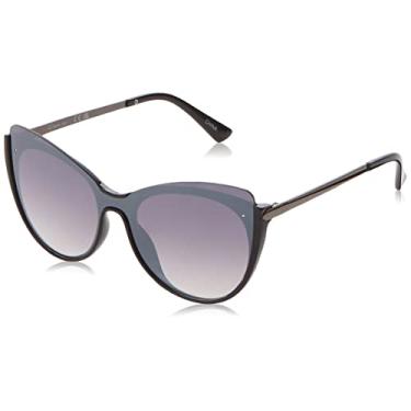 Imagem de Circus by Sam Edelman Óculos de sol femininos CC568 olho de gato espelhado, preto e bronze, 65 mm