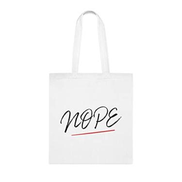 Imagem de Nope Sacola, Nope Presente, Nope Bolsa de Ombro, Nope Sacos Reutilizáveis, Cesta de Aniversário de Natal, Ideia de Presente para Ela, Presente Para Ele, Bolsa Feminina, Branco