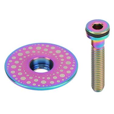 Imagem de Vbestlife Capa superior para fone de ouvido de bicicleta, liga de titânio 28,6 mm capa superior para garfo dianteiro de bicicleta com parafuso de fone de ouvido para bicicleta de estrada de montanha