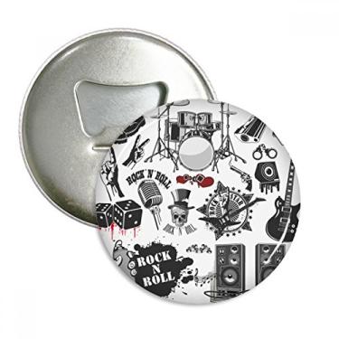 Imagem de Combinação de instrumentos musicais, padrão ilustrado, abridor de garrafas, ímã de geladeira, emblema multifuncional