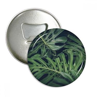 Imagem de Imagem de planta de folha verde natureza abridor de garrafas ímã de geladeira emblema multifuncional