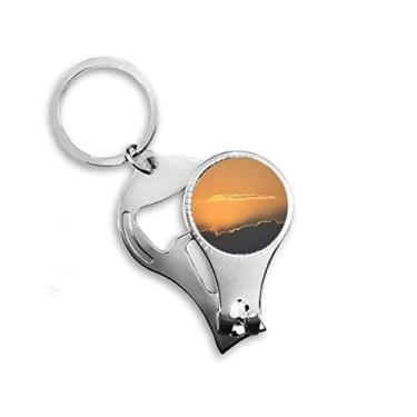 Imagem de Laranja Céu Escuro Nuvens Art Deco Presente Moda Alicate de unha Chaveiro Abridor de Garrafas Cortador