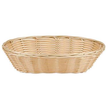 Imagem de Cesta de cor natural de tecido e pão, oval, 23 cm, Marrom, Set of 4, 4