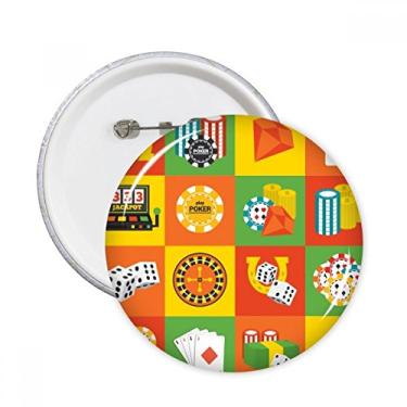 Imagem de Ilustração de objetos quadrados de cassino, broches, decoração de roupas, 5 peças, presente