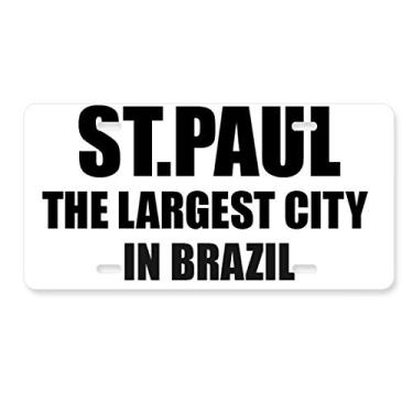 Imagem de DIYthinker Placa de carro ST.Paul, a maior cidade do Brasil, acessório de aço inoxidável para decoração de carro