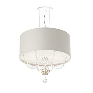 Imagem de Lustre Pendente Infantil Coroa Cúpula Cinza 30X15 2E27