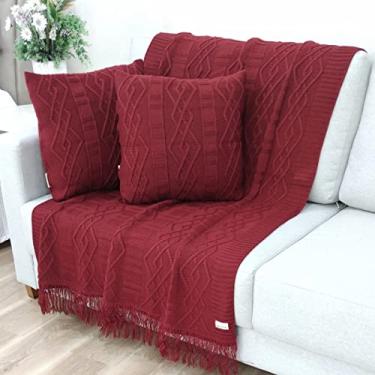 Imagem de KIT MANTA SOFA TRICO CARMEN 150X90cm + 2 CAPAS DE ALMOFADA 45x45cm Cor:dalia