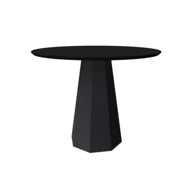 Imagem de Mesa de Jantar Redonda com Tampo de Vidro Isis Preta 100 cm