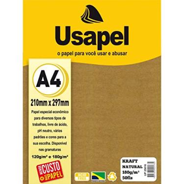 Imagem de Papel Kraft Folha Usável 180g, Caixa com 50, Filiperson, 25016, Natural